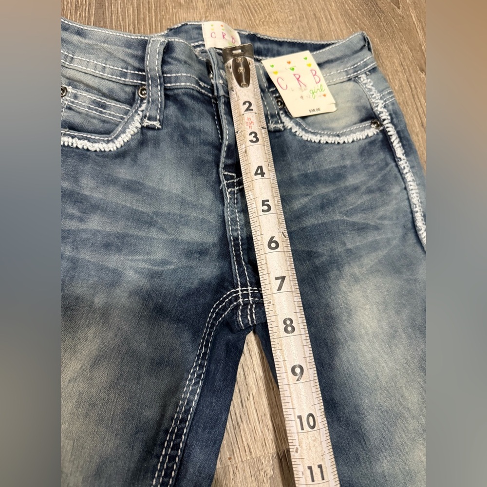 Girls CRB Embellished Skinny Jeans | Medium Wash Denim | Size 8 - Picture 9 of 11